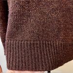 Loft Shimmer V-Neck Sweater in Metallic Bronze/Burgundy Size Large Photo 7