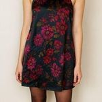 Free People  dark romantic floral satin halter style slip dress. Size small Photo 0