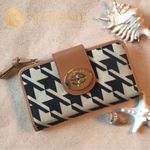 Spartina 449 NWT Stoddard Turnlock Wallet Houndstooth Black and Cream Photo 11