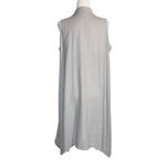 For Cynthia Dress L Gray Button Up Linen Lagenlook Pockets Sleeveless Minimalist Photo 6