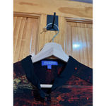 Vivienne Tam  Semi Sheer Abstract Maximalist Black Orange Button Down Blouse Photo 1