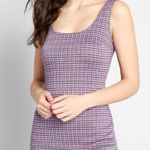 Modcloth ‎ Women's Such a Charmer Sleeveless Dress Size Medium in Purple Plaid Photo 0