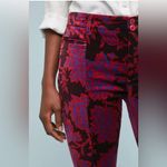 Anthropologie The Essential Slim by Floral Velvet Pants Trousers Women’s Size 0 Photo 6