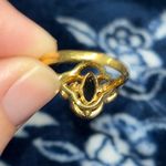 Vintage LIND Black Spinel & Diamond Gold Cocktail Ring with a quatrefoil setting Photo 6