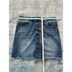 Indigo Rein Blue Denim Button Front Cut Off Skirt Size 3 / 25 Photo 5