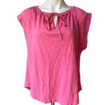 Dylan NWT, Pink Short Cap Sleeve Tie Front Cotton Top, Sz S Photo 2