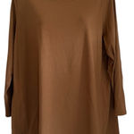 J.Jill Luxe Supima Forward Seam Tunic in a brown/gold color. Brown Size 1X Photo 0