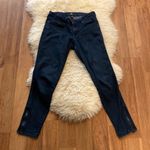 Just Black  Cropped Skinny Ankle Zipper Dark Blue Denim Jeans Sz 25 Midrise Photo 6