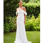 Tadashi Shoji NWT  Off-Shoulder Amishta Crep White Wedding Dress Photo 1