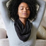 Beyond Yoga  Black Infinity Scarf With Cellphone Zippered Pocket Photo 0