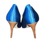 Daniele Ancarani🦎Blue Satin Pumps Pointed Toe Heels🌵 Blue Size 7 Photo 5