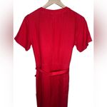 Everlane The Linen Short Sleeve Jumpsuit Size 0 Tomato Red Photo 7