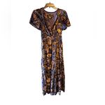 Anthropologie  Somerset Maxi Dress XXS Purple Velvet Tiered Smocked Gown Coquette Photo 5