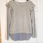 Gypsies & Moondust  Gray and Blue Ruffle Sleeve Top, EUC, Size Small Photo 1