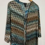 New  Travelers Mirrored‎ Chevron Tie-Front Duster Size Medium Chico's 1 Photo 3