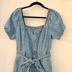 Anthropologie Pilcro Chambray Denim Puff Sleeve Jumpsuit Size 8 Photo 4