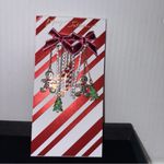 Betsey Johnson  Holiday Metallic Bow Stud Christmas Tree Fringe Drop Earrings Photo 4