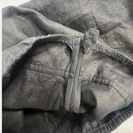 Eileen Fisher  Womens Pants Black Organic Linen Crop Side Zip Wide Leg Size Lg Photo 2