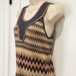 Missoni Vintage M  Metallic Chevron Knit Dress Size 4 Sleeveless Y2K Retro Chic Photo 4