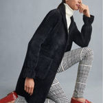 J. McLaughlin SOFT BLACK Button Front Stadium Coat Size M Trench Photo 0