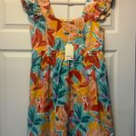 JODIFL Sleeveless Dress Floral Print Vibrant Babydoll Hawaiian Womens Size Small Photo 2