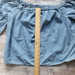 Madewell  Womens Off-The-Shoulder Chambray Denim Crop Top Bell Sleeves Size S Photo 8