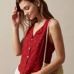 RIHOAS The Red V Neck Polka Dot Print Sleeveless Vest S Photo 1