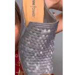 Minnetonka Grey Denim Woven Mona Peep-toe Slide Heeled Sandal Size 10 / Euro 41 Photo 2