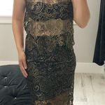 Sans Souci Black & Gold Lace Skirt Set Photo 4