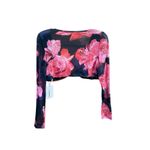 SheIn Sexy Crop Top Floral sequence Sz L NWT Photo 1