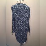 Chelsea & Theodore Navy Floral Long Sleeve Dress Blue Size L Photo 4