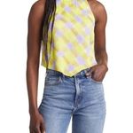 & Other Stories & Other Stories Yellow Purple Plaid Sleeveless Tank Cami Camisole Crop Top Sz 2 Photo 2