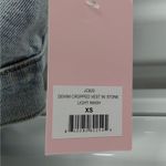 Juicy Couture Women’s XS Cropped Denim Vest Rhinestone Logo Y2K Biker Jacket Photo 8