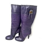 Gucci Vintage Purple Slouch Leather Knee-High Boots w/ Tassel Women’s Size EU 36 Photo 5