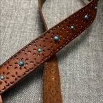Aeropostale Brown Genuine Leather Boho Belt with Turquoise Accents Small Photo 0