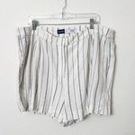 Old Navy [] Striped Navy White Linen Blend Extra High Rise Taylor Shorts Size XL Photo 1
