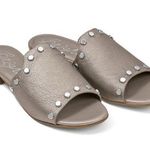 Brighton  • Night Sandals leather studded slides Zinc Pearl made in Italy Photo 0