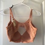 Aerie Womens Eyelet Lace Peach Wireless Bra Adjustable Straps Size 36D NWT Photo 4