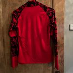 Athleta  Red Black Long Sleeve Lined Athletic Running Pullover Top Photo 4
