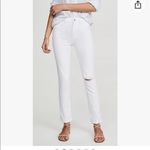 Paige Sarah Slim in White Frost Destructed jeans Photo 11