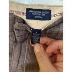 American Eagle Stretch plaid pants Size 4 Brown Photo 2