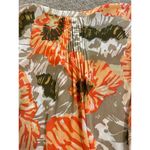 NYDJ - Orange Floral Button Down 3/4 Sleeve Blouse L Photo 6