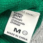 Green Textured Checkered Women's Sweater size Medium Oversized Batwing Sleeves Photo 6