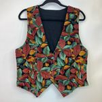 Vintage Corduroy Vest 90s Fall Plants Retro Academia Button Front Medium Photo 5