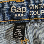 Gap  Vintage High-Rise Distressed Cropped Jeans Sz 16 Button-Fly Distressed Denim Photo 5