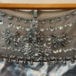 Adrianna Papell  NWT Icy Mint Pleated Satin Gown Size 12 Beaded Neck Formal Dress Photo 3