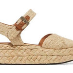 ROBERT CLERGERIE $550 Natural Raffia
Palm Flatform Espadrille Sandals
Italy 5.5 Tan Photo 0