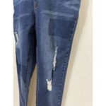 American Bazi  Denim Overalls Size Large Blue Jean Stretch Distressed Skinny Photo 2