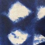 Clara Sun Woo Top Small Blue Green Gray Artsy Pattern Jersey Stretch 3/4 Sleeve Photo 5