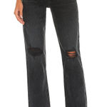 AGOLDE 90’s Pinch Jeans Womens 25 Black High Rise Distressed Rigid Straight Leg Photo 0